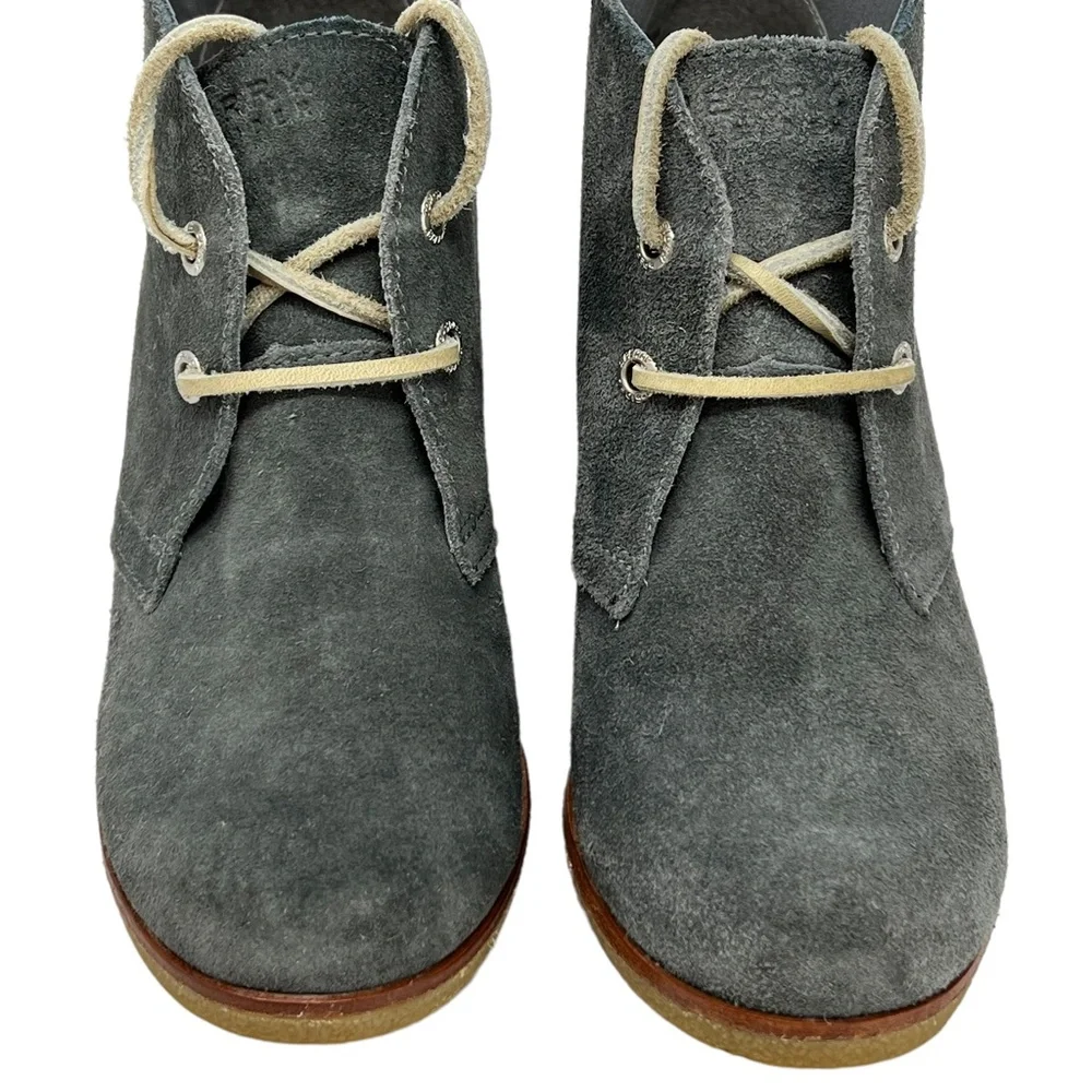 Sperry Harlow women's Grey suede leather wedge booties size 6.5 - Picture 2 of 13